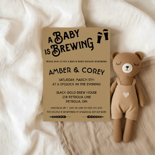 Une invitation de douche bébé sur le thème de la b