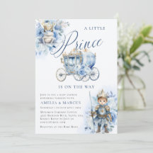 Une invitation de douche bleu royal de Petit Princ