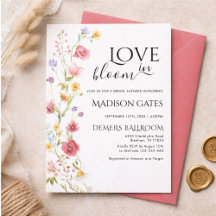 Une invitation de fête prénuptiale florale
