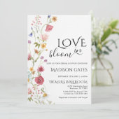 Une invitation de fête prénuptiale florale (Debout devant)