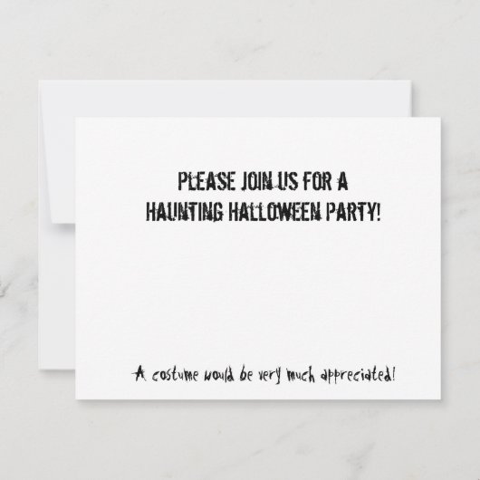 Une invitation de hantise de Halloween (Dos)