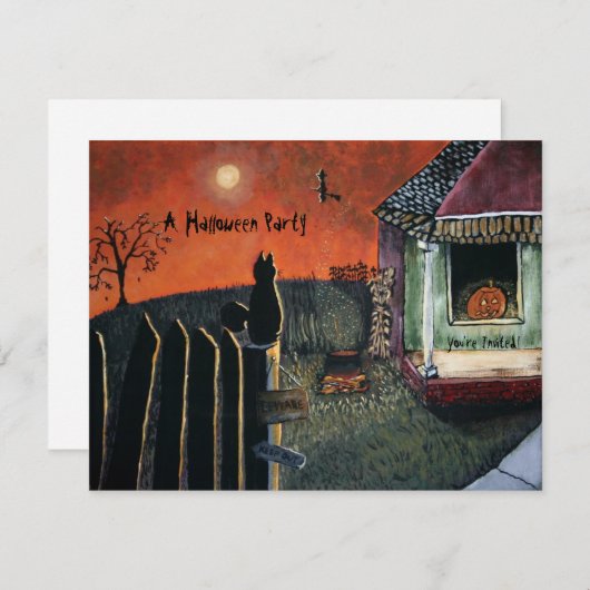 Une invitation de hantise de Halloween (Devant / Derrière)