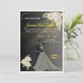 Une invitation de mariage avec un design simple ma (Debout devant)