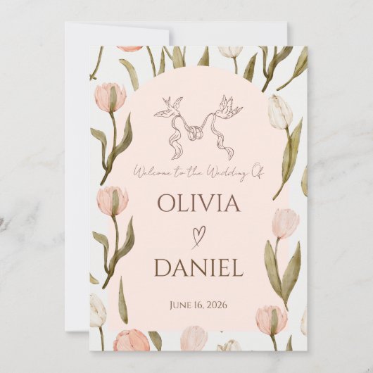 Une invitation de mariage avec une touche rêveuse (Devant)