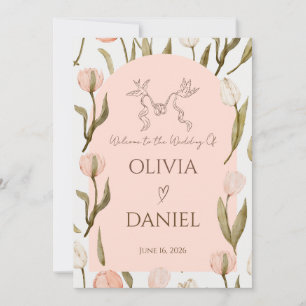 Une invitation de mariage avec une touche rêveuse 