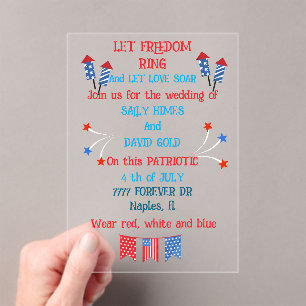 Une invitation de mariage du 4 juillet dans les co