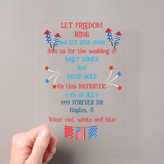 Une invitation de mariage du 4 juillet dans les co (In situ (ordinateur de poche))