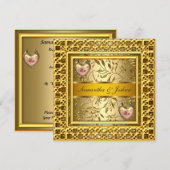 Une Invitation De Mariage Élégante Populaire Or (Devant / Derrière)