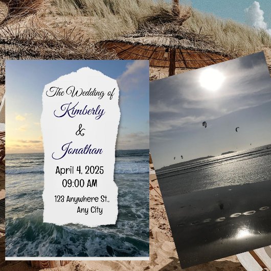 Une invitation de mariage unique sur la plage 