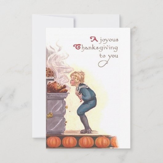 Une invitation de Thanksgiving à la mode Vintage (Devant)