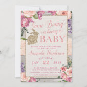 Une Invitation Du Baby shower De Pâques De Lapin (Devant)
