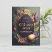 Une invitation élégante pour une célébration de Pâ (Debout devant)