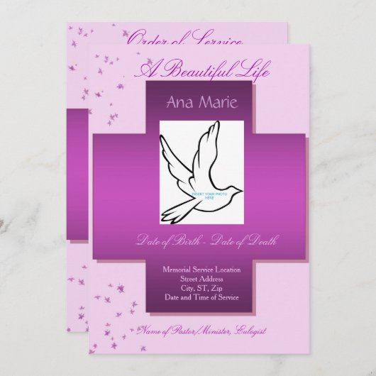 Une invitation funèbre/programme de la belle vie (Devant / Derrière)