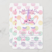 Une invitation magique d'anniversaire de licorne (Devant / Derrière)