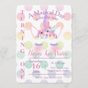 Une invitation magique d'anniversaire de licorne