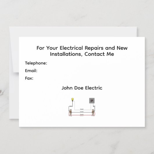 Une invitation magnétique d'électricien pour les c (Recto)