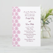 Une Invitation Mariage damassé Vintage rose/blanc  (Debout devant)