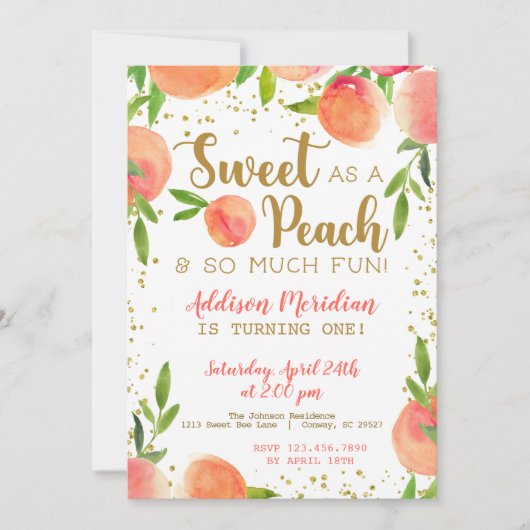 Une invitation pour l'anniversaire de la pêche (Devant)