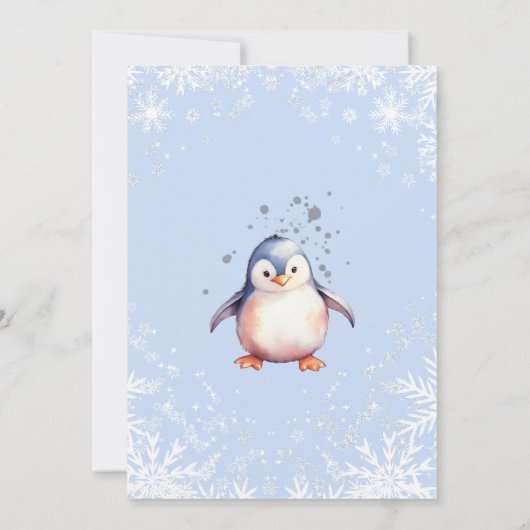 Une invitation pour l'arrivée d'un petit pingouin, (Dos)