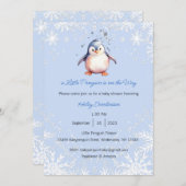 Une invitation pour l'arrivée d'un petit pingouin, (Devant / Derrière)