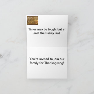 Une invitation pour le repas de Thanksgiving.