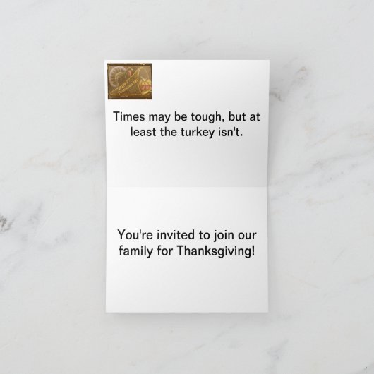 Une invitation pour le repas de Thanksgiving. (Intérieur)