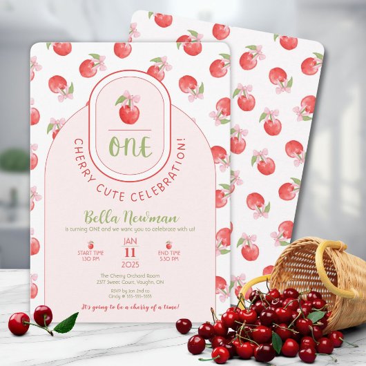 Une invitation pour un premier anniversaire Cherry