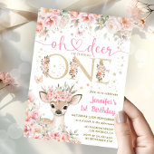 Une Invitation Rose Dorée pour une Fille qui Fête