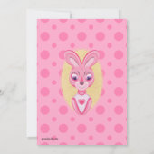 Une invitation rose mignonne de lapin pour une pet (Dos)
