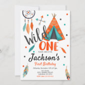 Une invitation sauvage d'anniversaire de Teepee de (Devant)