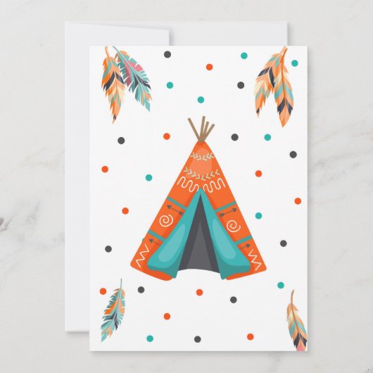 Une invitation sauvage d'anniversaire de Teepee de (Dos)