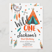 Une invitation sauvage d'anniversaire de Teepee de (Devant / Derrière)