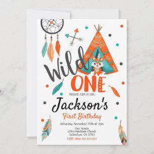 Une invitation sauvage d'anniversaire de Teepee de