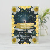 Une invitation séchée ornée de fleurs de narcisse (Debout devant)