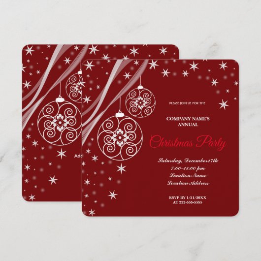 Une invitation simple et élégante pour une soirée  (Devant / Derrière)