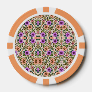 Une jeton de poker avec un motif floral complexe