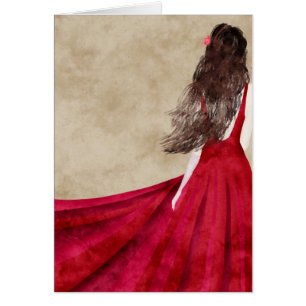 une jeune femme avec la longue carte de cheveux