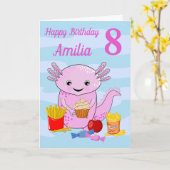 Une jolie carte d'anniversaire Axolotl (Fleur jaune)