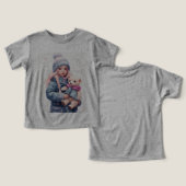 Une jolie fille avec un ours en peluche (Design Recto & Verso)