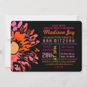 UNE JOLIE Invitation Bat mitzvah DE JOURNÉE