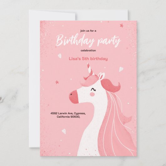 Une jolie invitation pour une fille avec une licor (Devant)