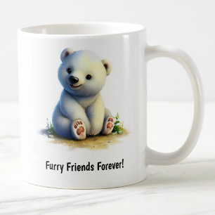 Une jolie Mug de café à l'ours polaire peinte en 3