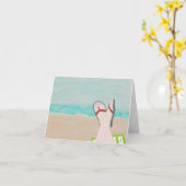 Une journée à la plage Carte de note (Fleur jaune)