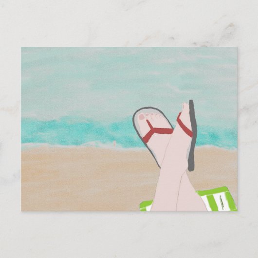 Une journée à la plage Carte postale (Devant)