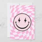 Une joyeuse Bébé Rose Girls Invitation Anniversair (Dos)