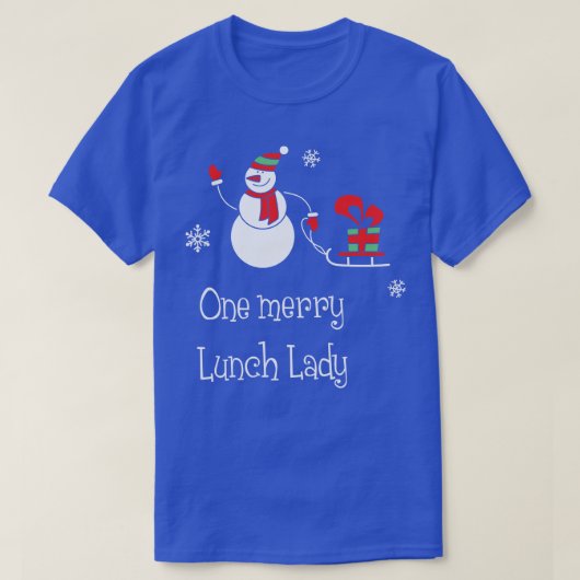 Une joyeuse dame de cantine Funny Père Noël Tshirt (Design devant)