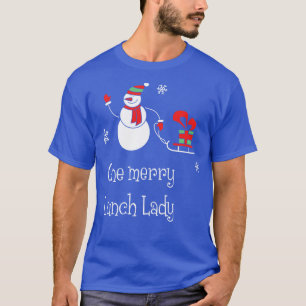 Une joyeuse dame de cantine Funny Père Noël Tshirt