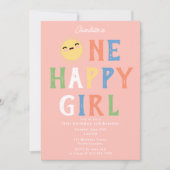 Une joyeuse fille Invitation d'anniversaire 1er An (Devant)