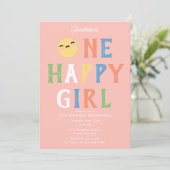 Une joyeuse fille Invitation d'anniversaire 1er An (Debout devant)