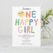 Une joyeuse fille Invitation d'anniversaire 1er An (Debout devant)